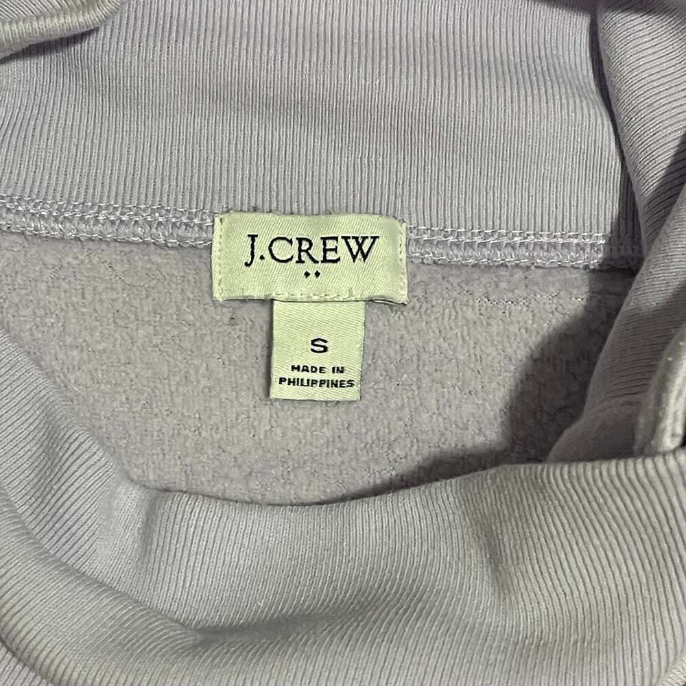 J.Crew Womens Sweatshirt Lavender XL Button Mock Neck Pullover Fleece Preppy - Picture 3 of 9